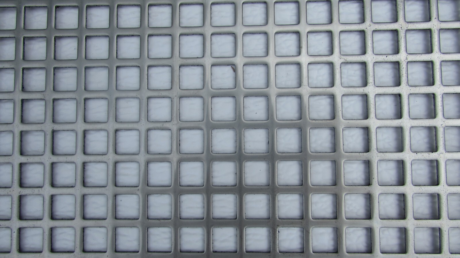 3/8″ SQUARE—- 16 GA. STAINLESS PERFORATED METAL —12″ x 12″