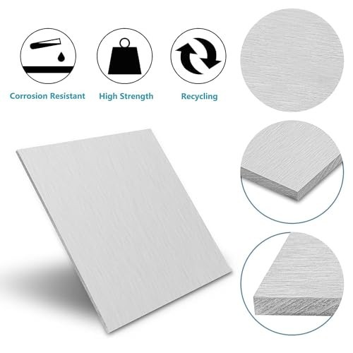 Heavy Duty 6061 Aluminum Sheet 12″x16″ 1/4″ Thick, Solid Metal Plate for DIY Pro