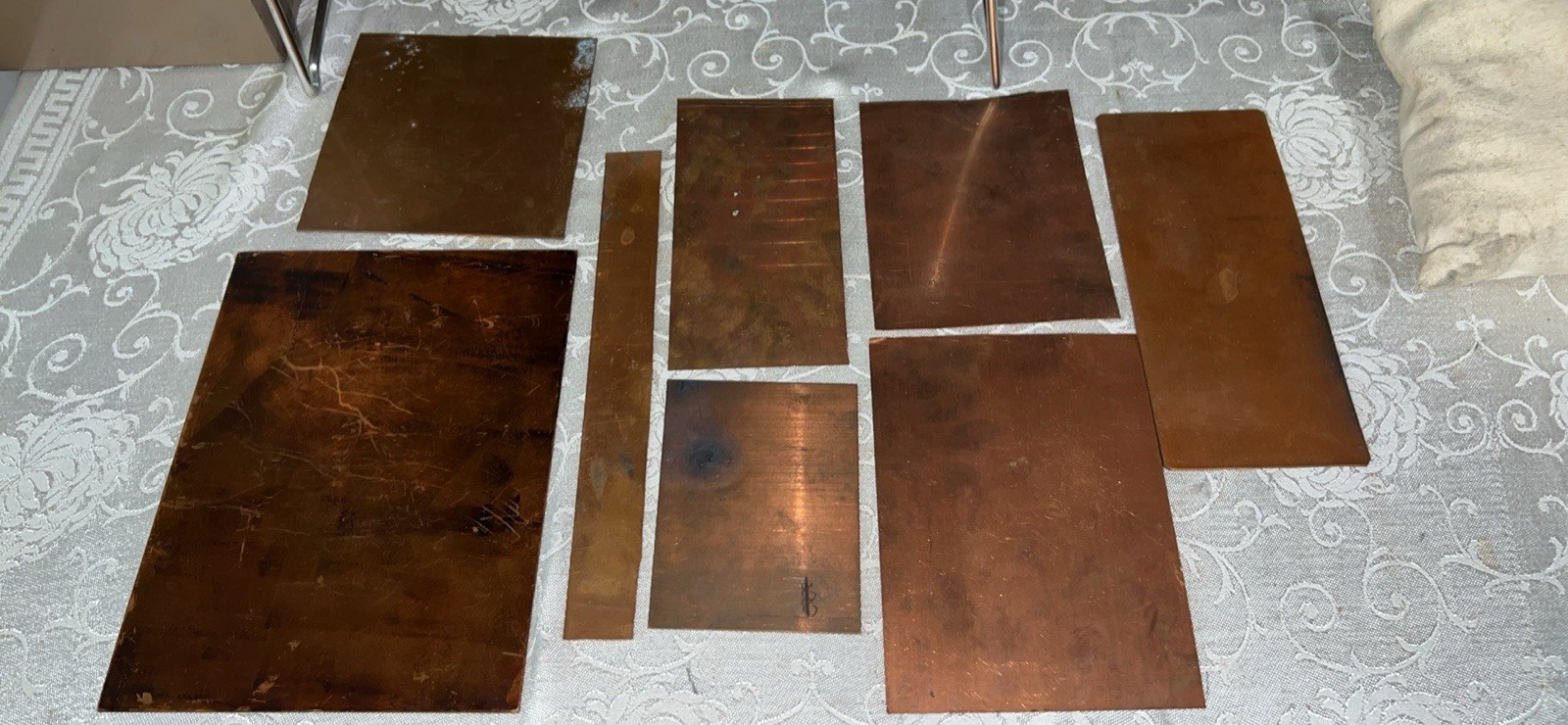 8 Pieces Copper Sheets Plates for Crafts/ Enamel Various SizesNew/old Inventory