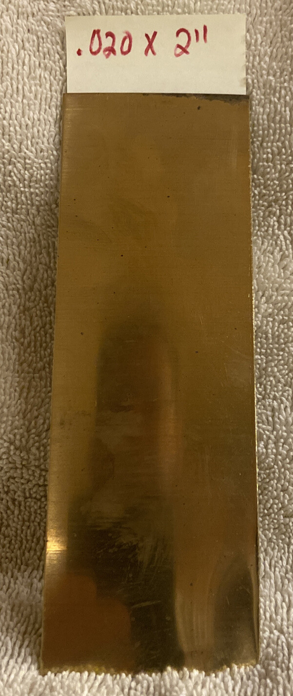 Brass Shim Stock .020 In. / .51 mm Thick 6″ X 2” Sheet Flat Unpolished