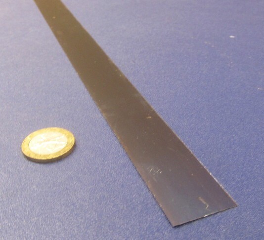 1095 Hard Blue Tempered Spring Steel Shim .008″ Thick x 1.00″ Wide x 1200″ Long