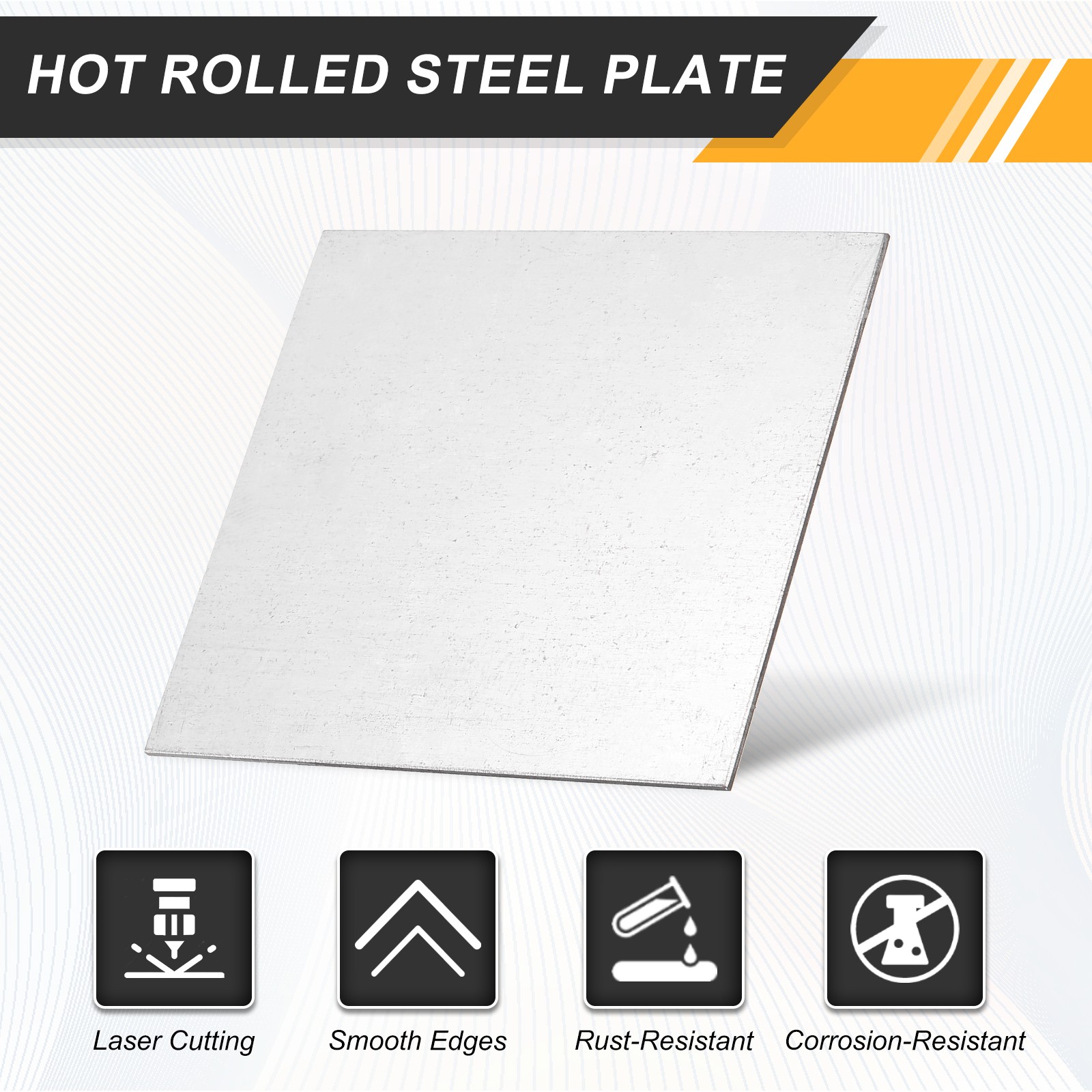 4 Pcs 5/64″ Hot Rolled Steel Sheets, 2″ x 2″ Steel Plate Base, Silver