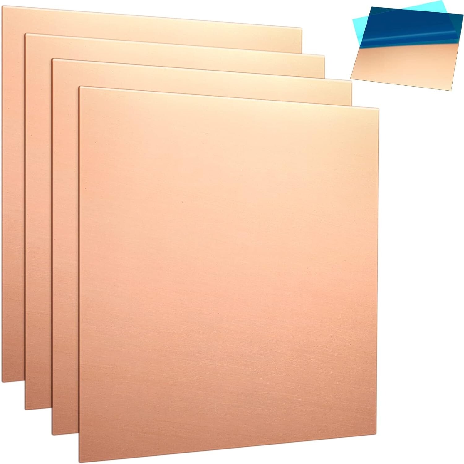 4 Pieces Copper Sheets Copper Plates Metal for Crafts, 12 X 12 Inch, 24 Gauge (0