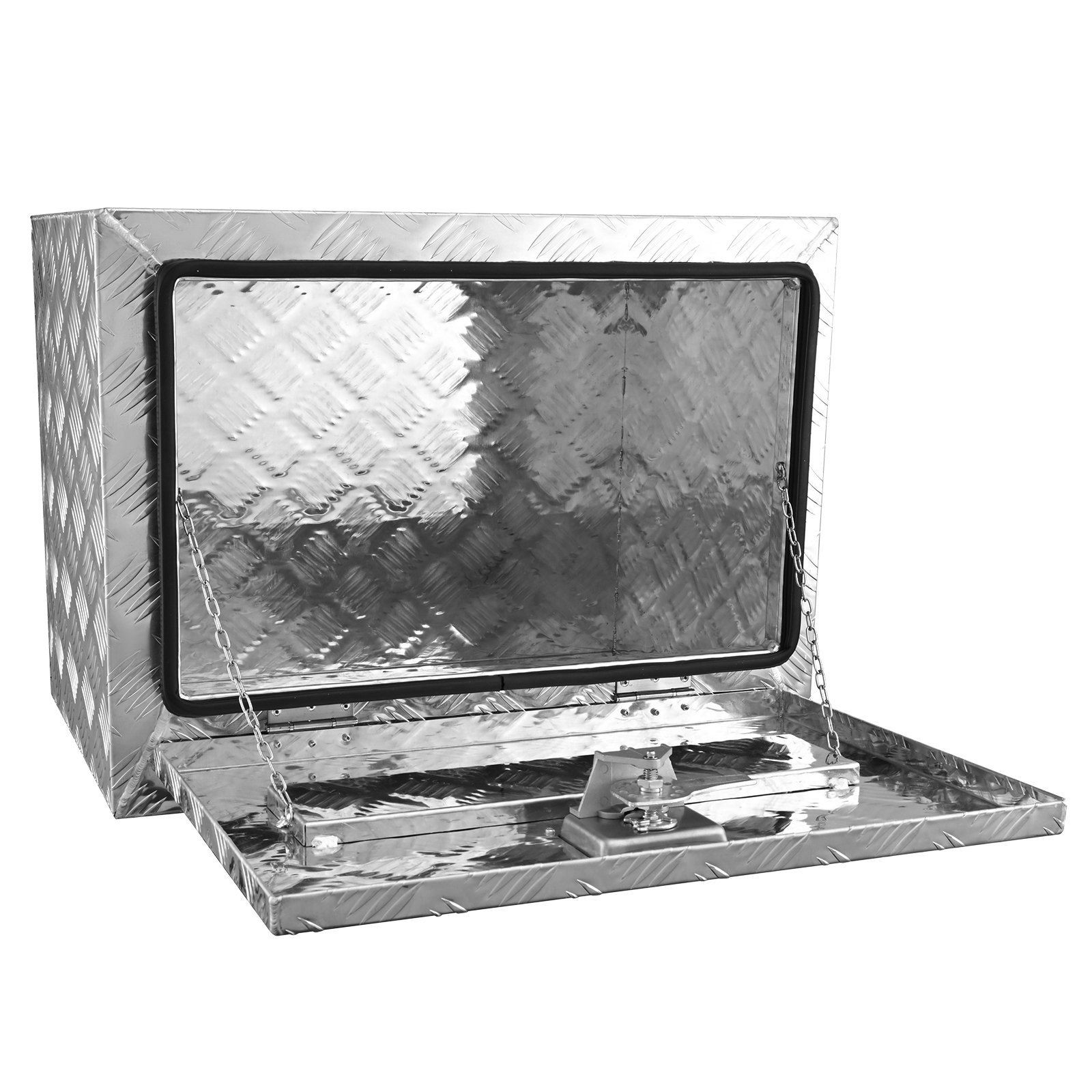 24x14x16in Waterproof Aluminum Diamond Plate Truck Box 333lb & Lock