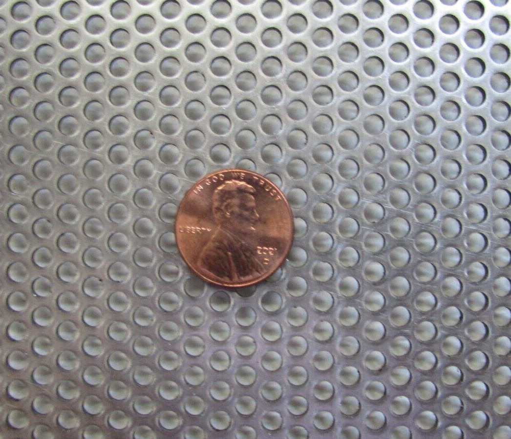 1/8″ HOLES—18 GAUGE CARBON STEEL PERFORATED SHEET–12″ X 12″==
