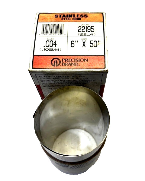 PRECISION BRAND SHIM 22195 STAINLESS STEEL 6″X 26-1/2″, .004