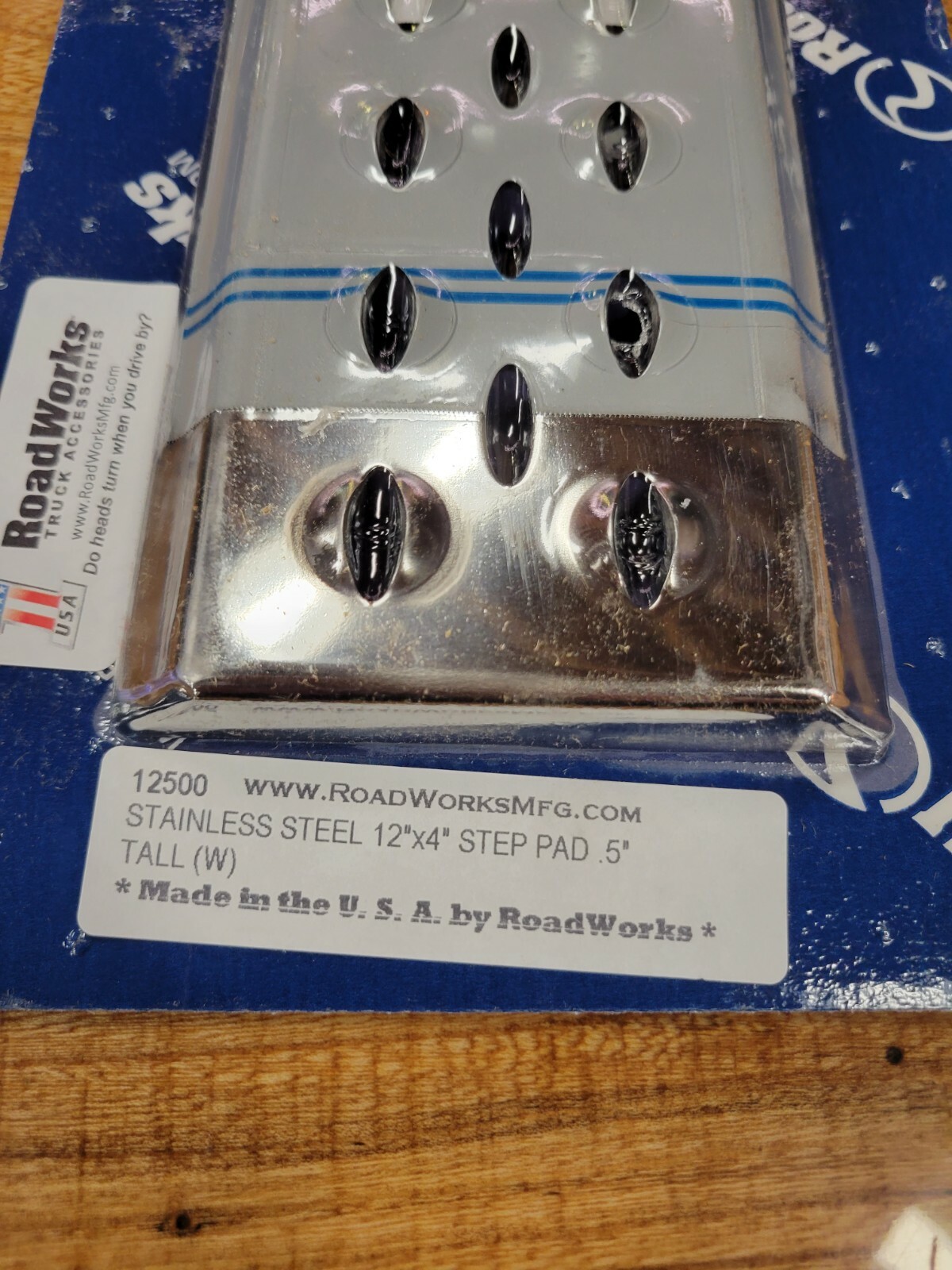 stainless steel roadworks step plate tread 12″ x 4″ universal no slip 12500 new