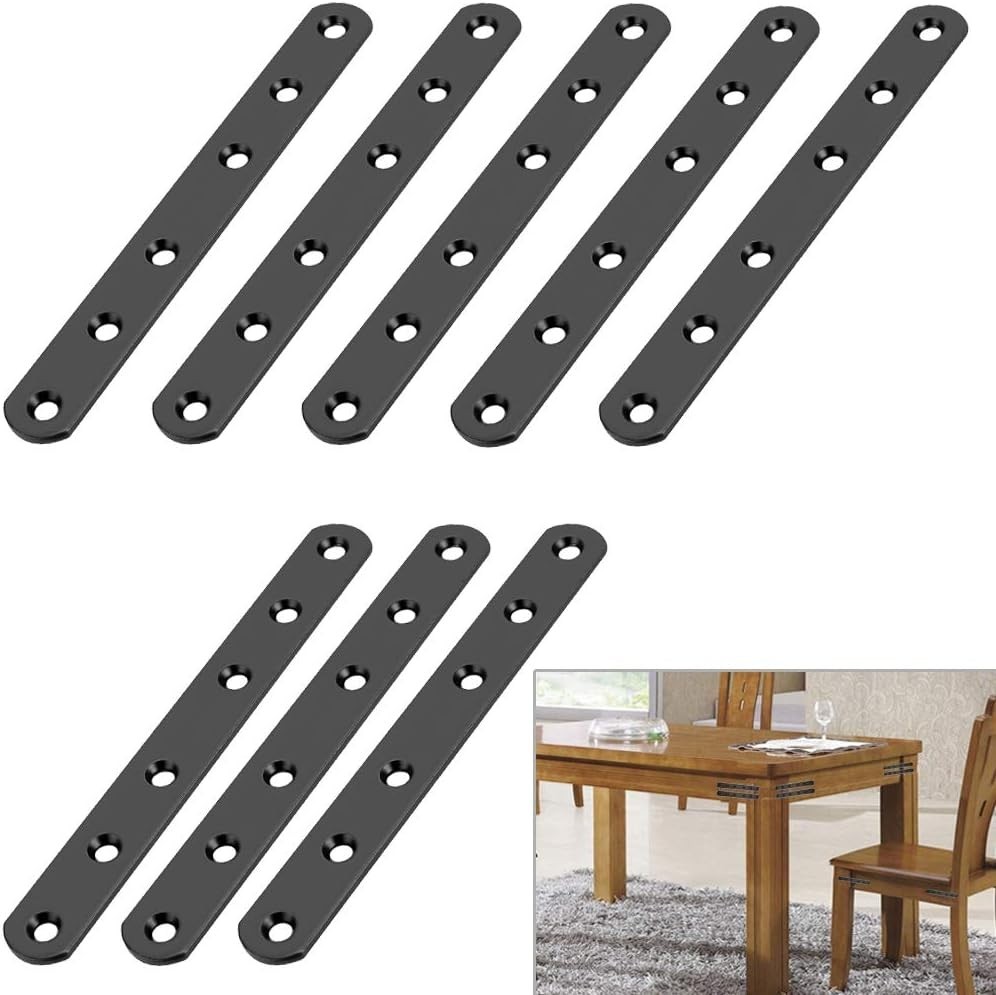 8 Count Stainless Steel 6-Inch Flat Plates – Ideal for Furniture Stabilization