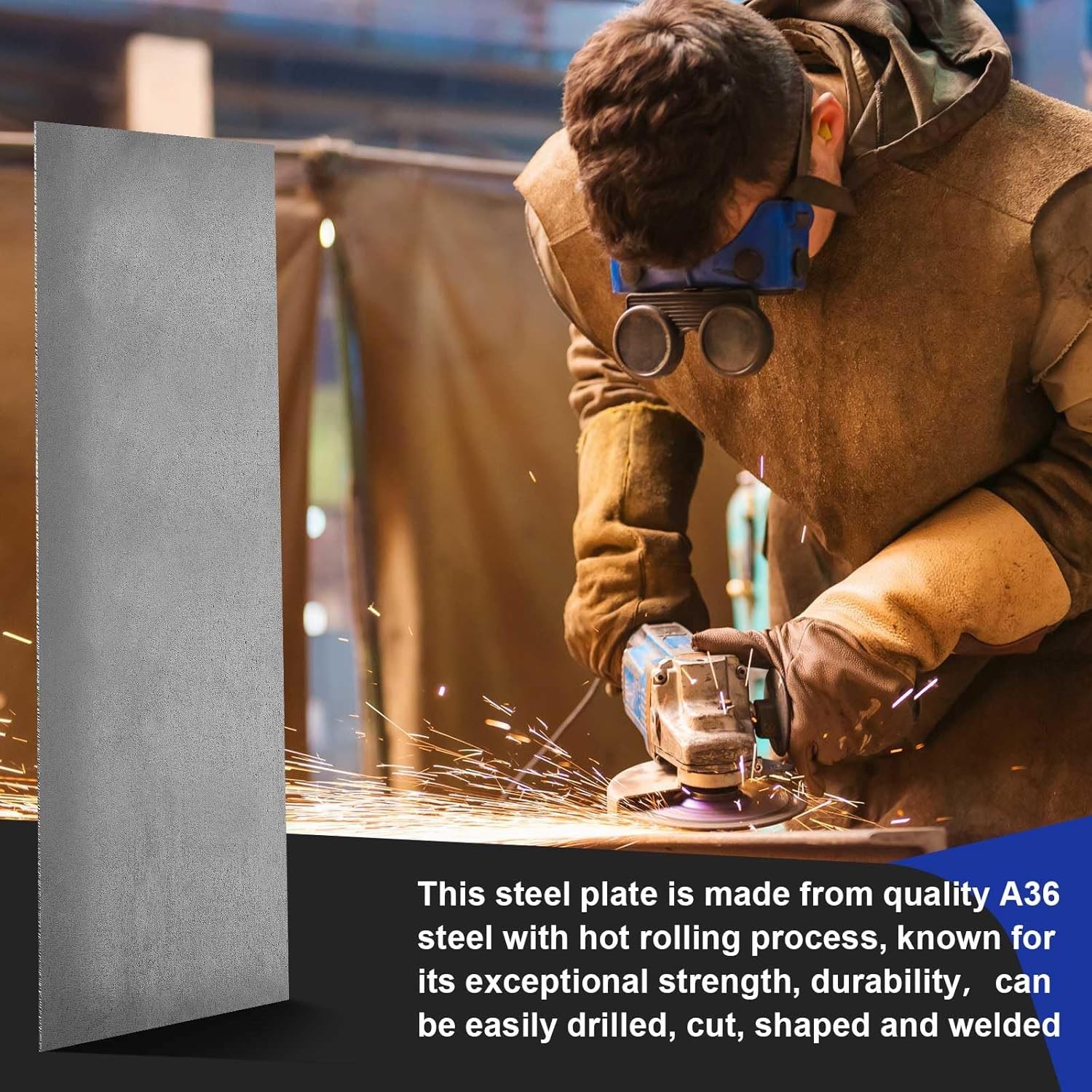 Gisafai 1/8x12x48in Mild Steel Sheet A36 Hot Rolled Plate 11ga DIY Project