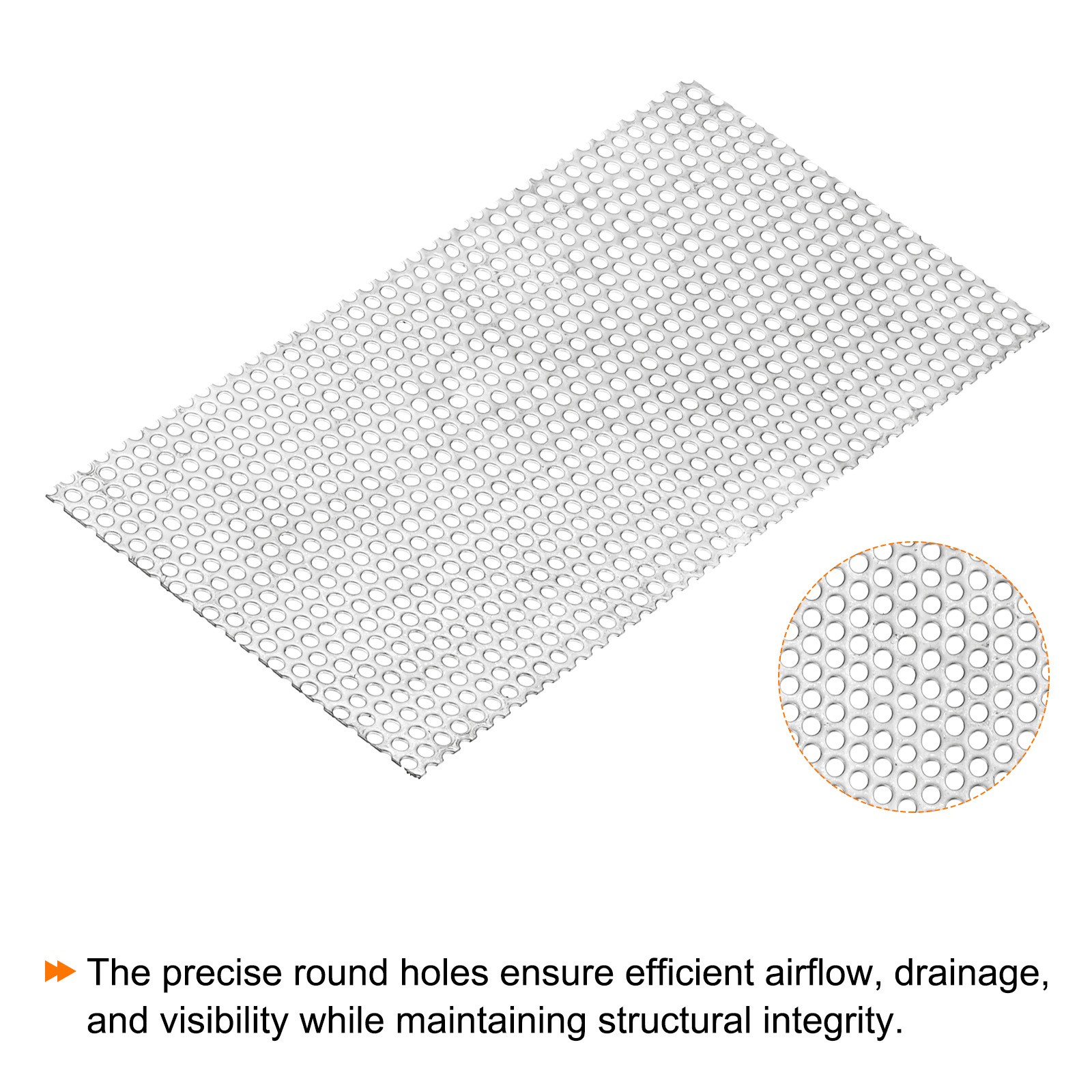 8″ x 4″ 304 Stainless Steel Perforated Sheet 0.12″ Hole 19GA Metal Mesh Plate