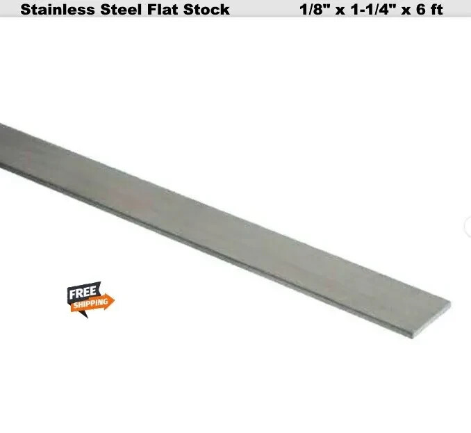 6 Feet Stainless Steel Flat Bar Stock 1/8″ x 1-1/4″ Rectangular 304 Mill Finish