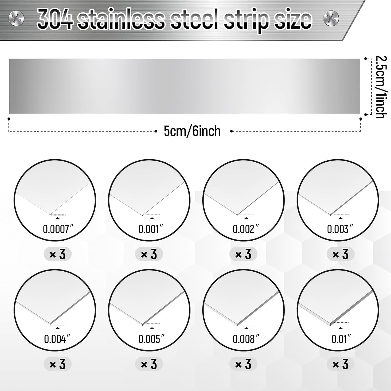 Stainless Steel Shim Strips – 24 Count Assortment for Mechanical Applications