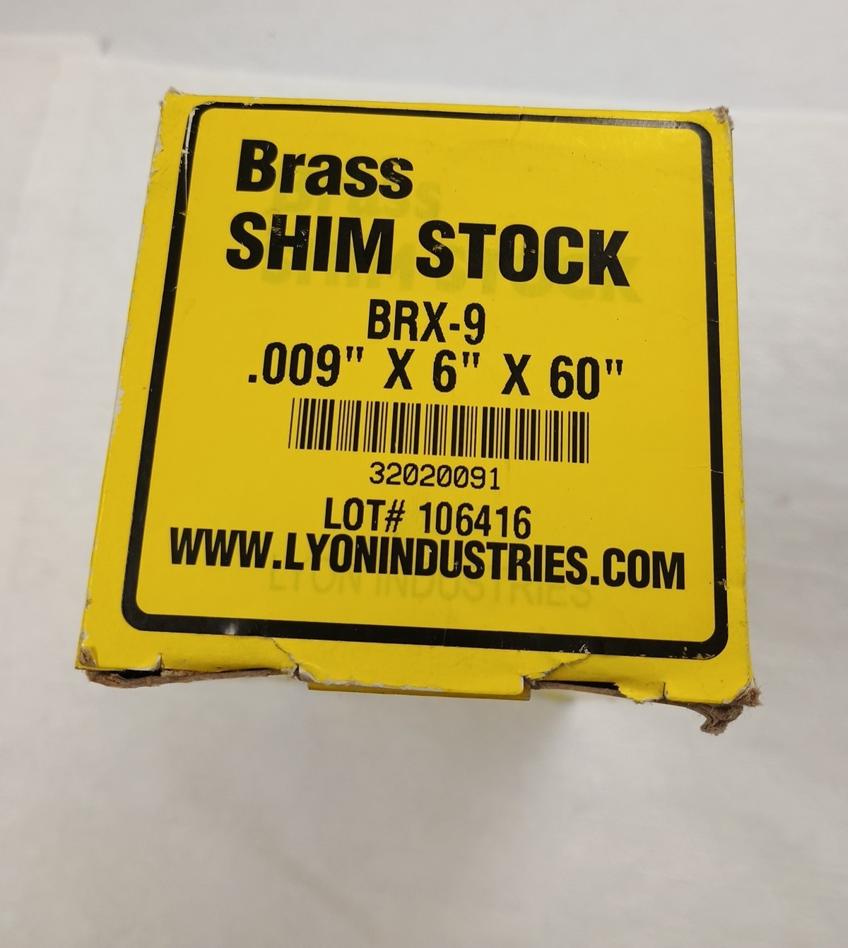 Lyon Industries BRX-9 Brass Shim Stock Roll 6″ x 60″ x .009″ Thick #106751