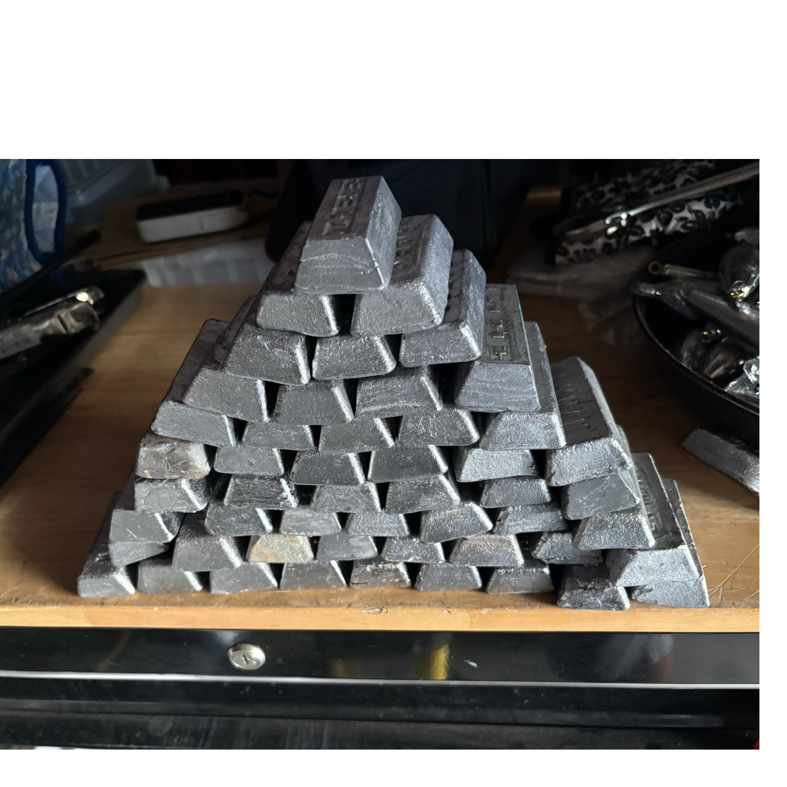 Lot of Lead Ingots/Bars Raw Lead Ingot Bars 100 lbs