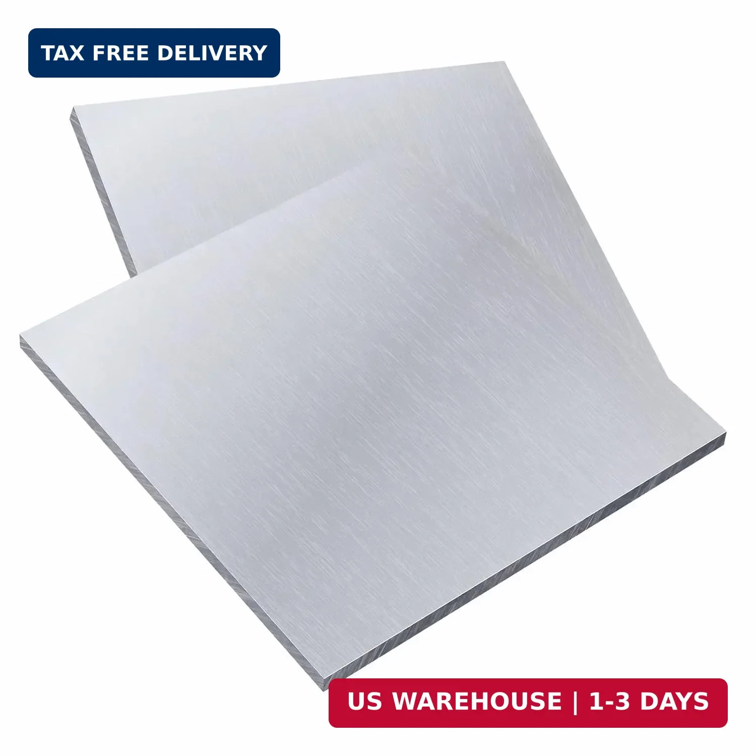 2 Pieces 6061 T651 Aluminum Sheet Metal 6 x 6 x 0.04(18Gauge) Inch Thickness Rec