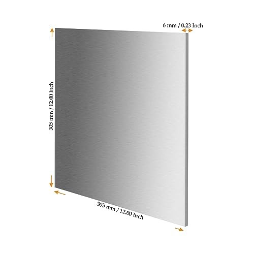 6061 Aluminum Sheet Plate 12 x 12 x 1/4 in with Protective Film