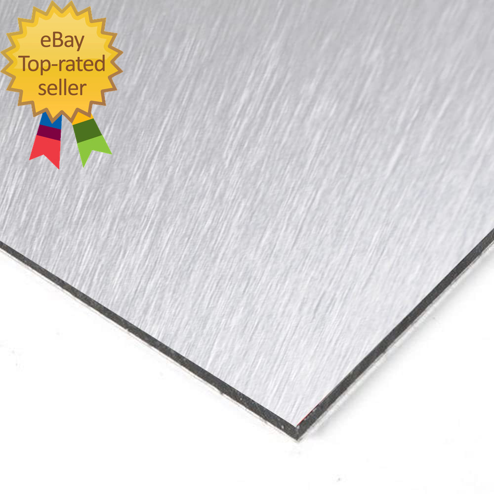 Aluminium Composite Panel Brushed Silver 24 In. X 60 In. X 1/4 In.