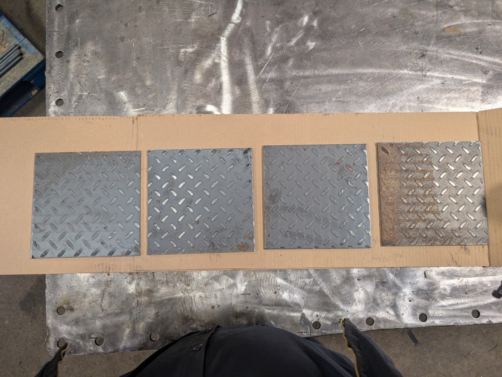 4 Pc 8″x8″3/16 Dimend Plate A36 Steel 13 Lbs.