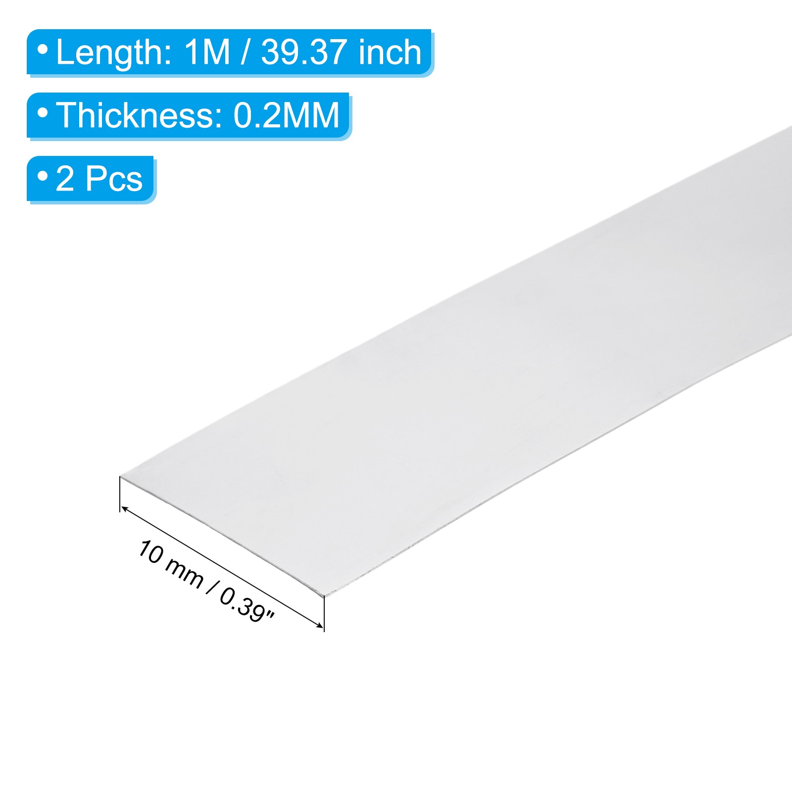 0.39in x 39.4in Aluminum Flashing, 2pcs Aluminum Flashing Roll Roofing 0.2mm