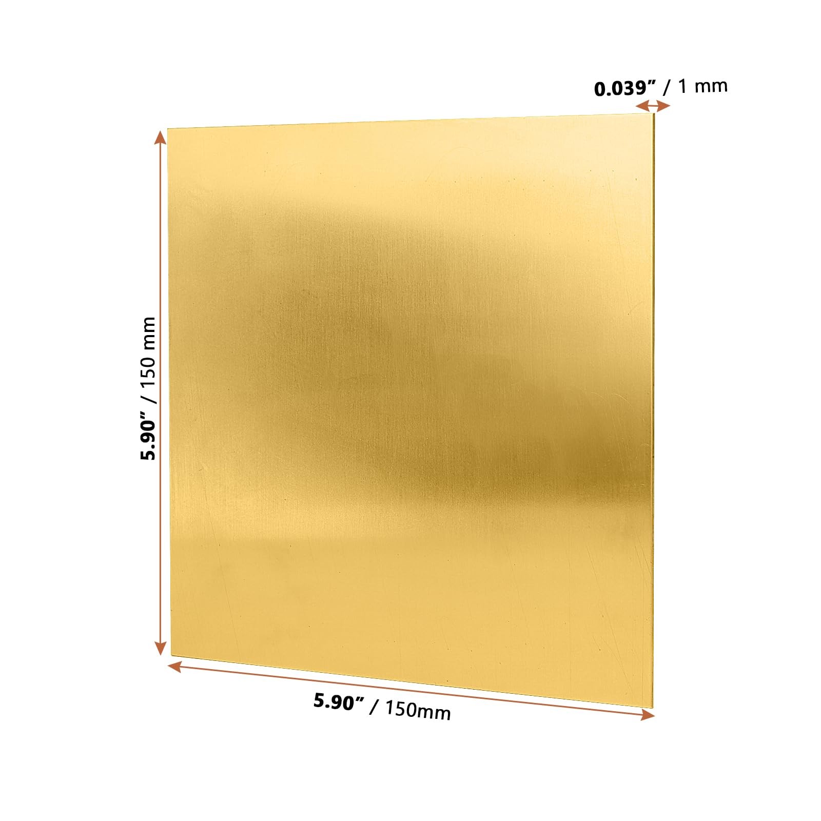 3 PCS 6×6 Inch Brass Sheet 18 Gauge 1mm Metal Plates For Craft DIY Repair Tools