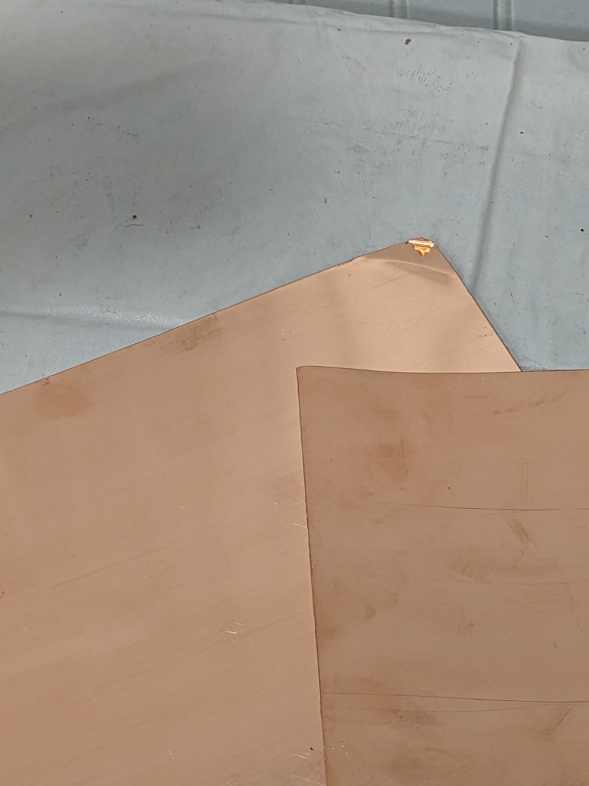 Copper Sheet 0.01 Inch Thick x 12 Inch Square Qty 2 XCUFLR071441x1