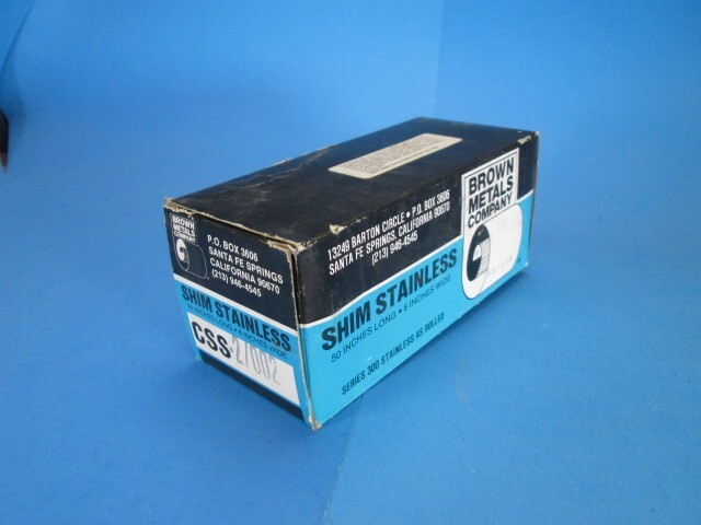 BROWN METALS Stainless Steel Shim CSS-2 .002 Thick 6″ Partial Roll Free Shipping