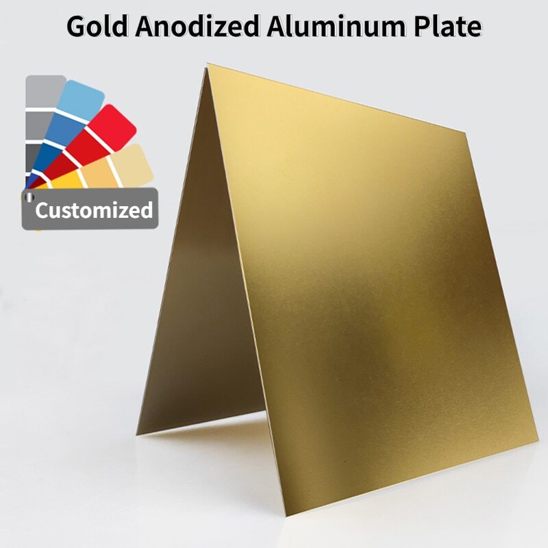 Thick 0.5/0.8/1.0/1.5/2.0mm Gold Anodized Aluminum Alloy Plate 5052 Flat Plate