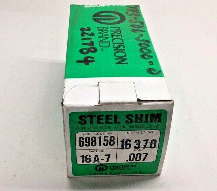Precision Brand 16370 Gauge Steel Shim 0.007″ x 6″ x 100″ Roll 16A-7/16A7