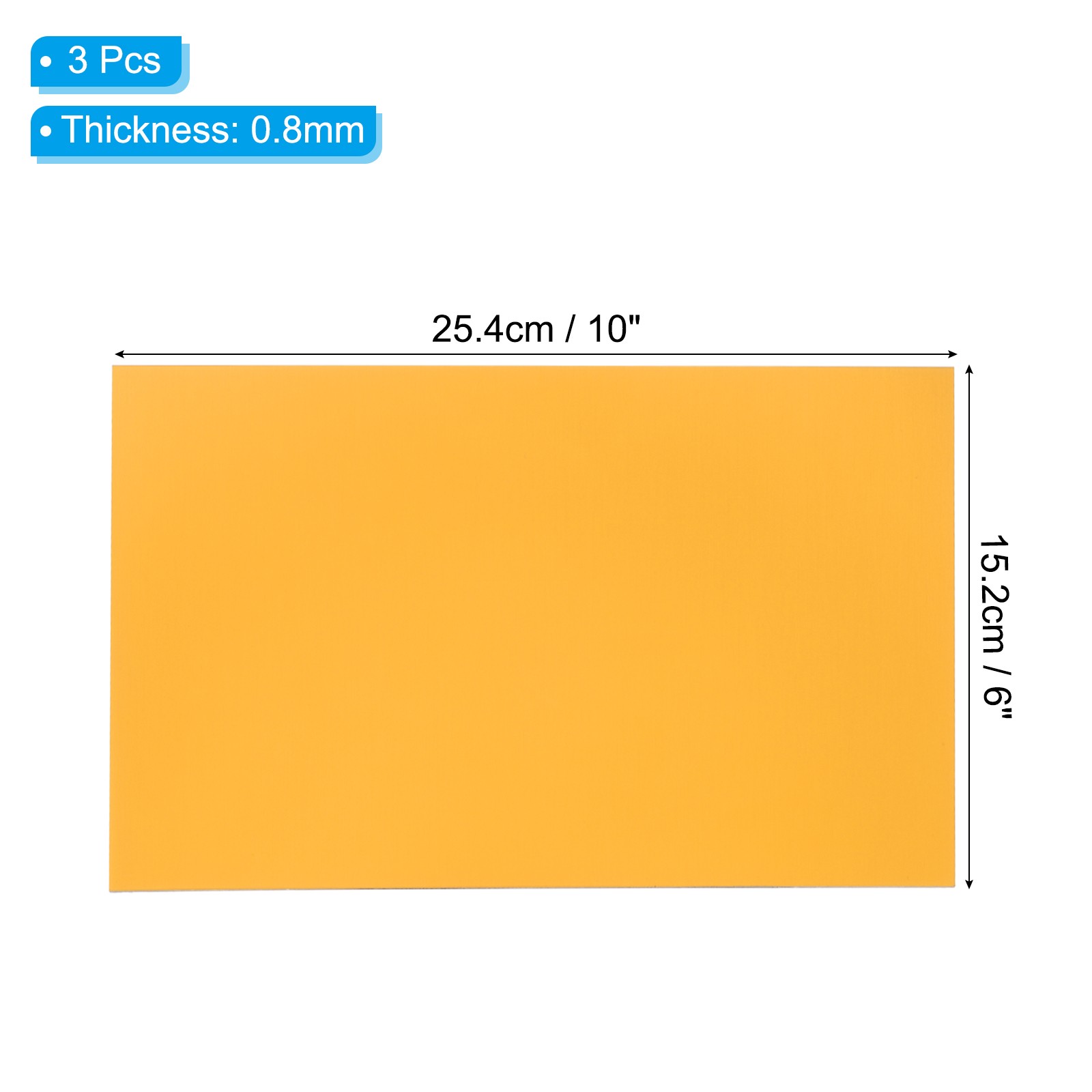 6×10 Inch Anodized Aluminum Sheet Metal, 3Pcs Laser Plates Engraving, Yellow