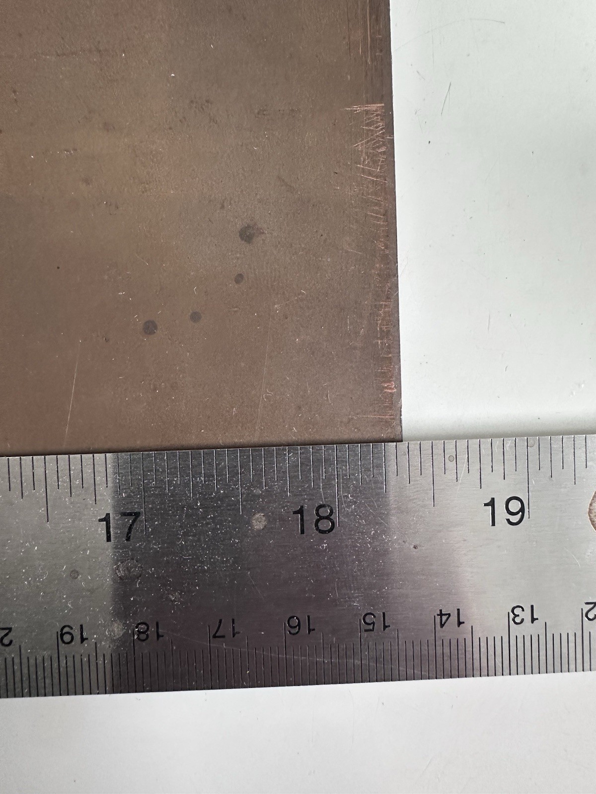 110 Copper Sheet flat .125″ x 7.0″ Wide x 18.3″ 5lbs. 2.6oz.