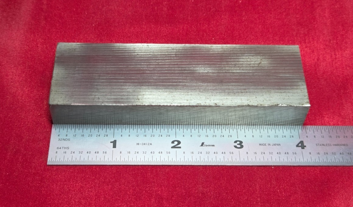 D2 Tool Steel Block Billet 4.08″ L x 1.285″ W x 0.57″ Thick, 13.4 Oz.