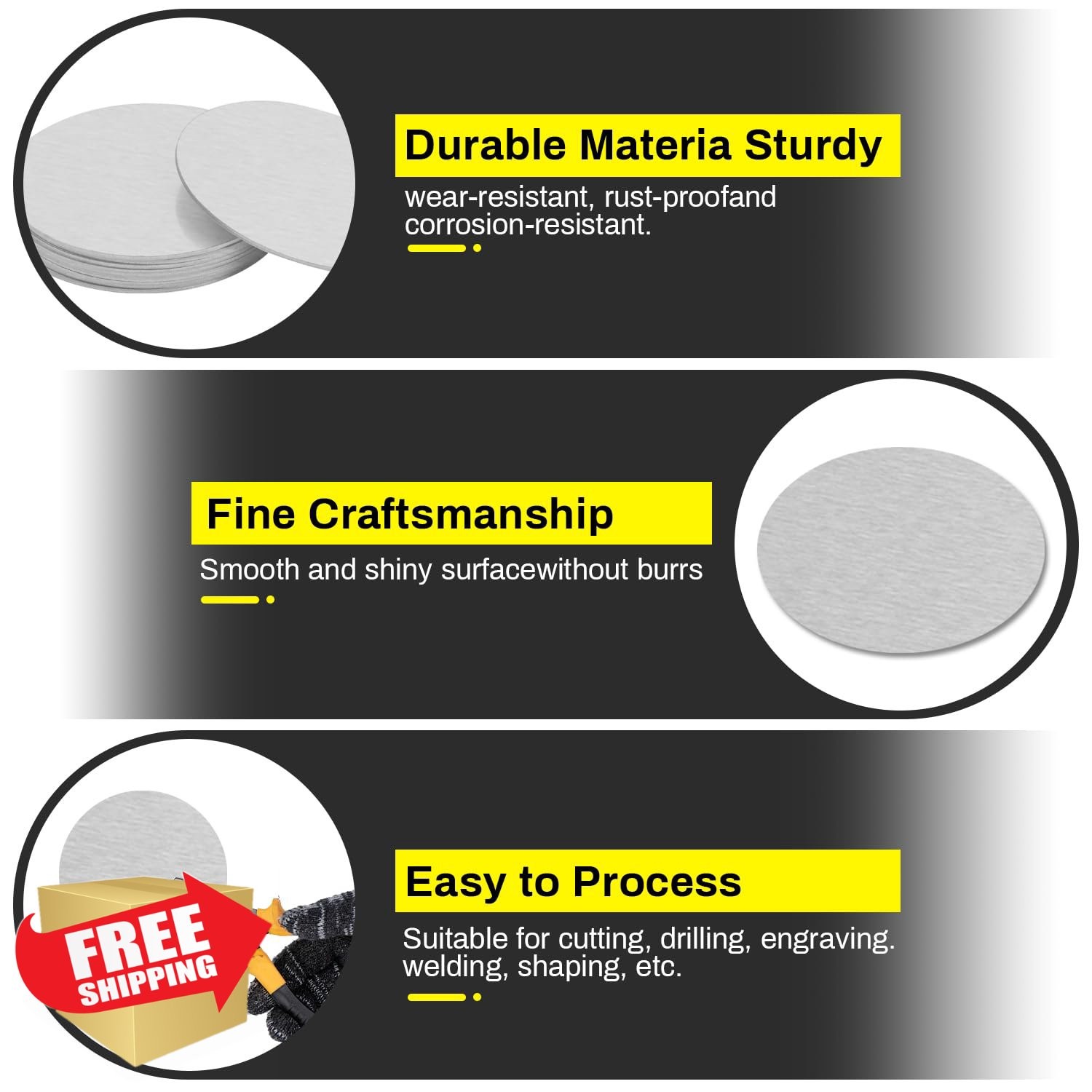 Uxney Aluminum Disc 2″ Dia 12Ga 10 Pack