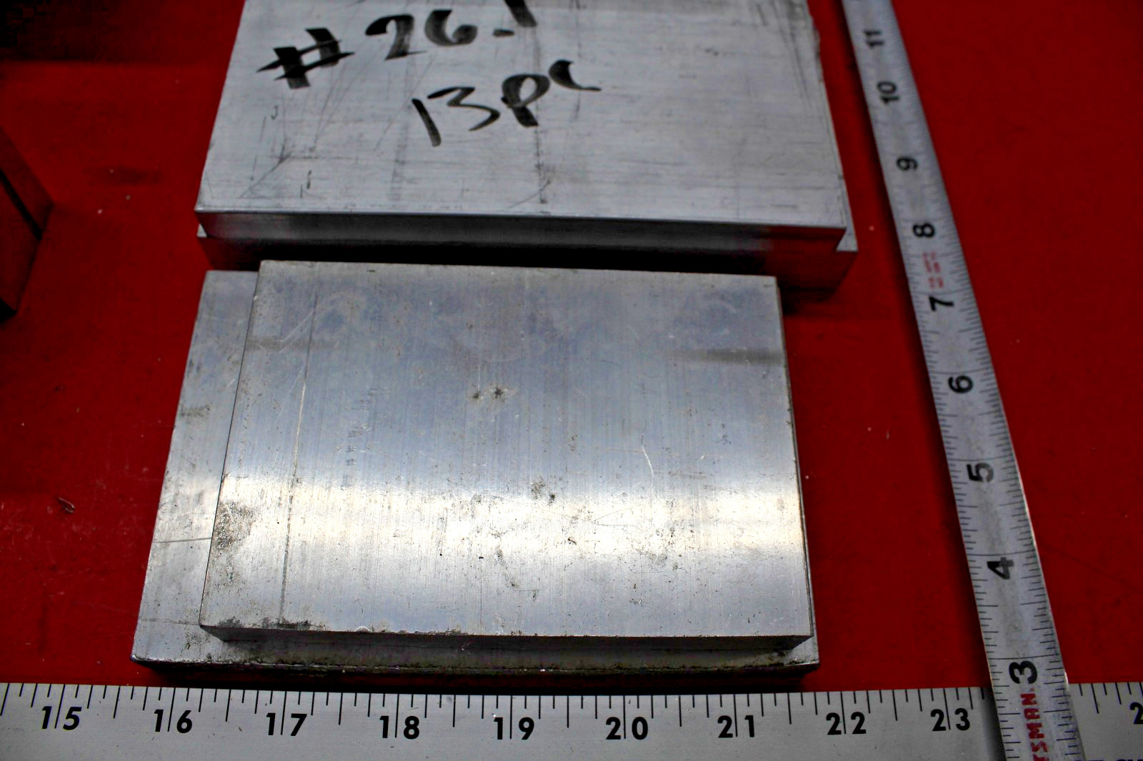 13 Pieces 26.1 Lbs 6061 T6 Aluminum Flat Assortment Drops, Bar End For Machining