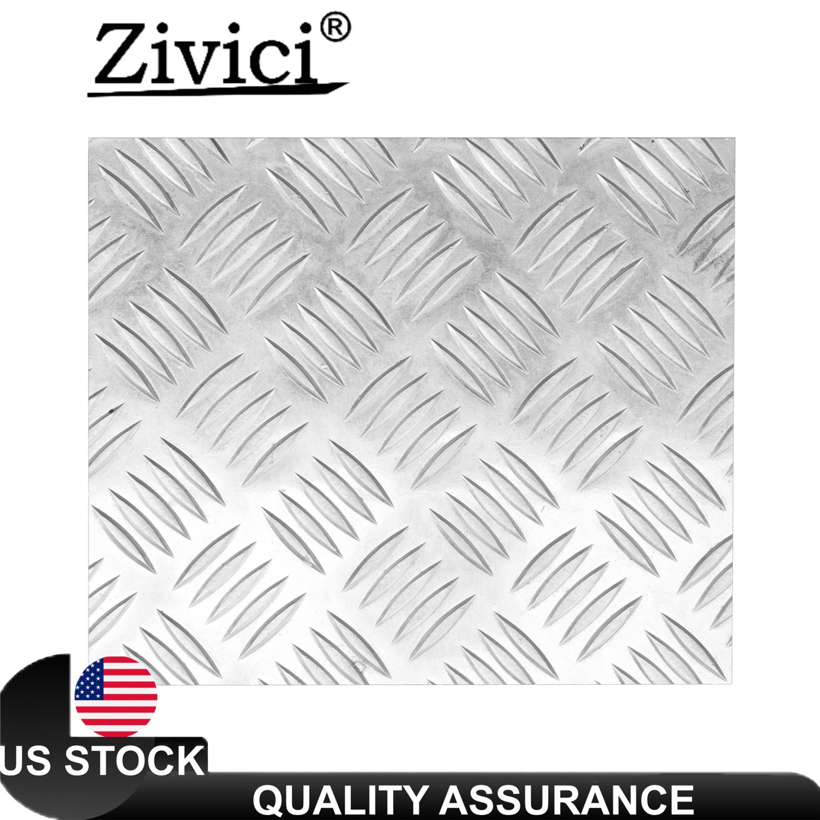 Silver Aluminum 5 Bar Tread Plate 12×12 Inch, 305x305mm for Truck RV Trailer