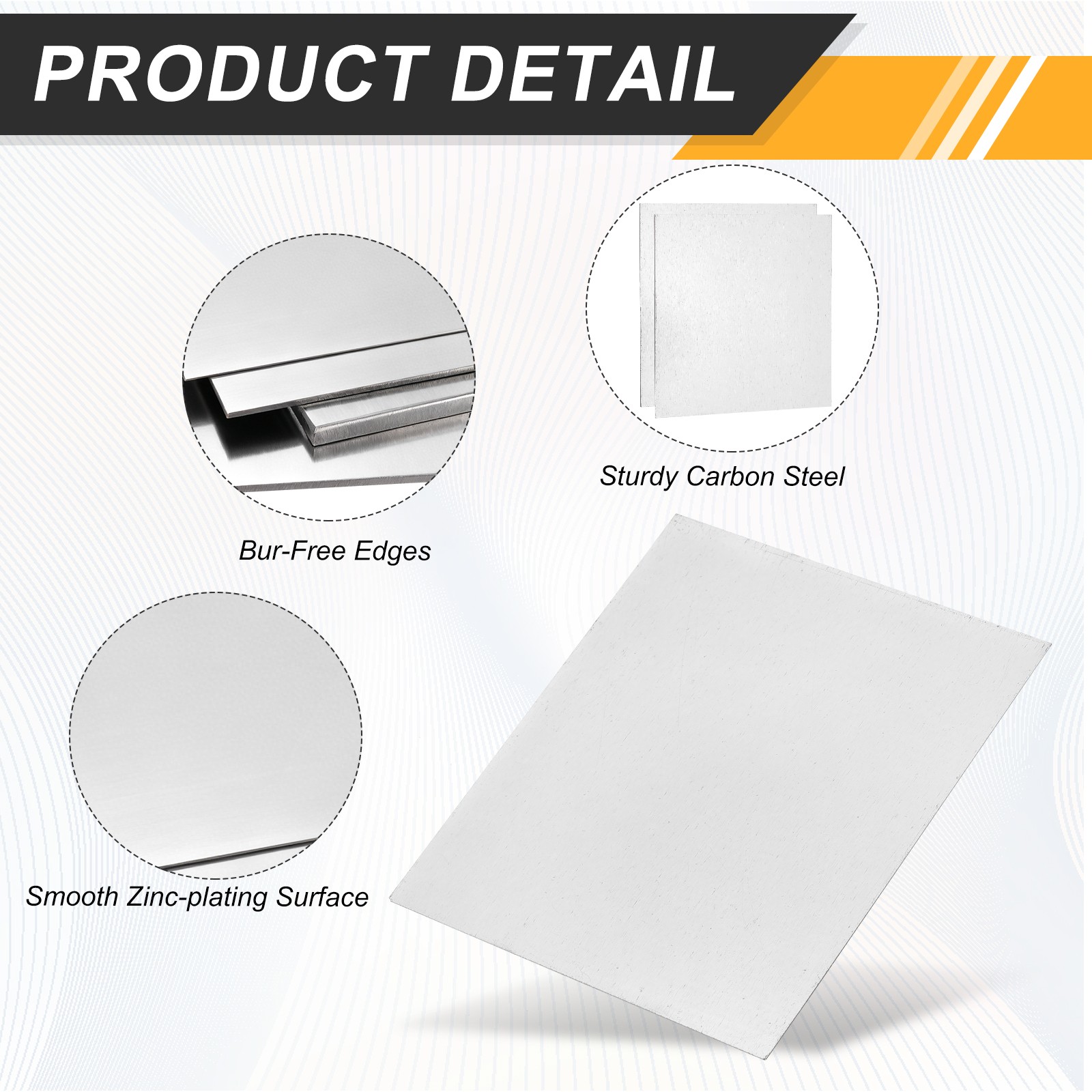 8Pcs 1/64″ Hot Rolled Steel Sheets 4″ x 2″ Steel Plate Base Silver]
