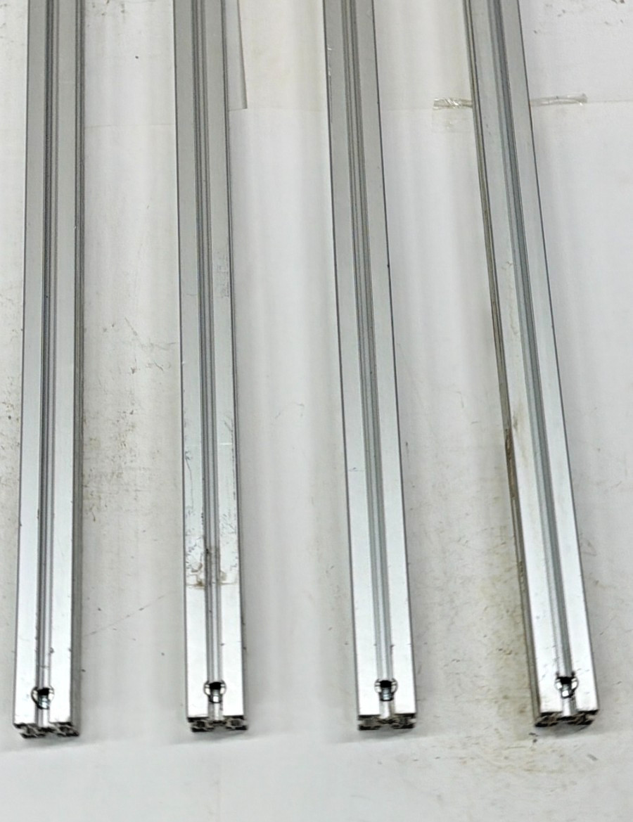 80/20 T-SLOTTED ALUMINUM EXTRUSION, 45-4545, (LOT OF 4), 4-OPEN SLOTS