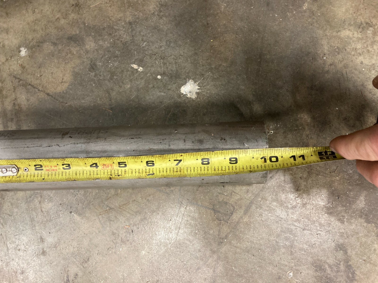 1 pc 2-1/2″ OD x .375″ W x 10″ long seamless stainless tubing 316