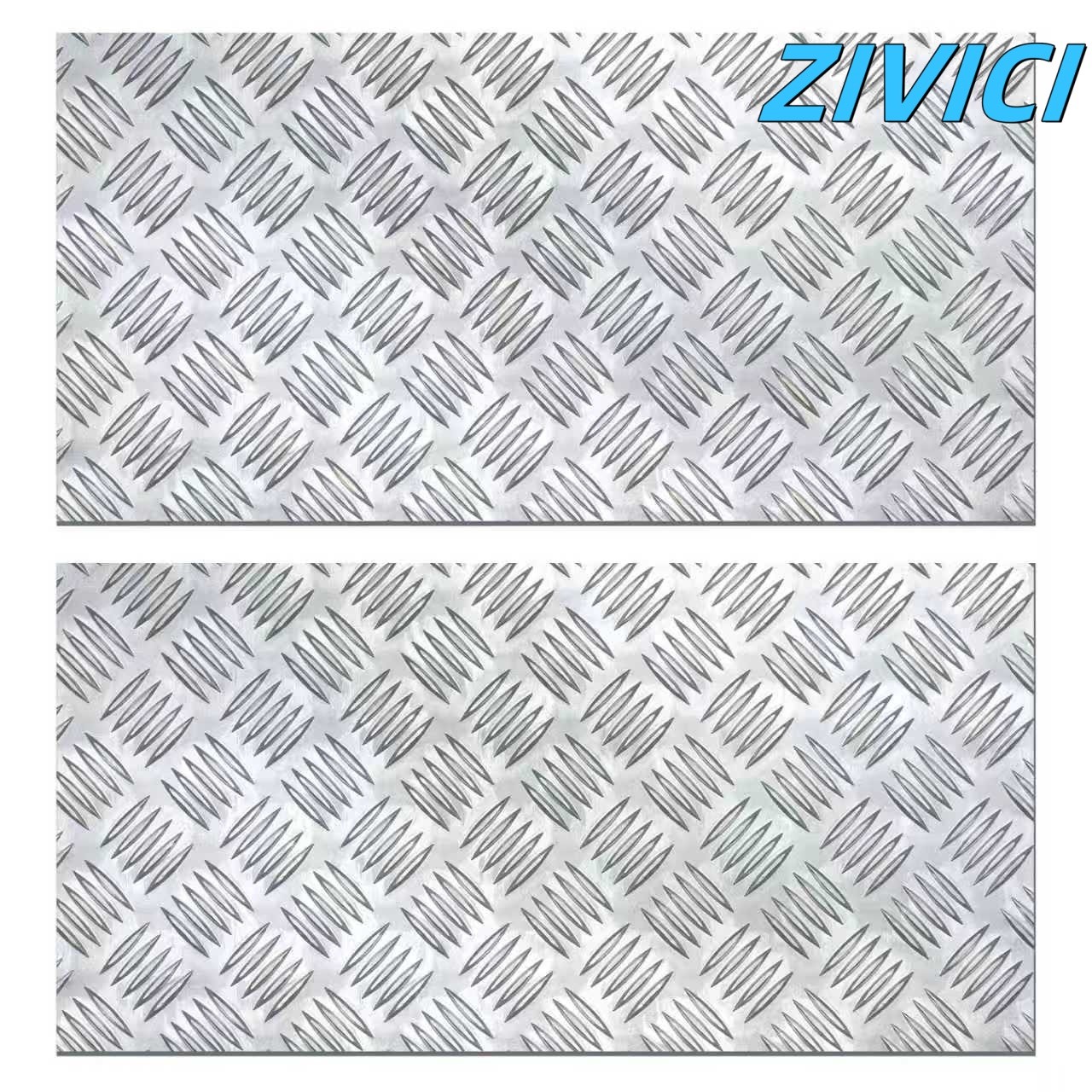 Silver Checker Plate Aluminum Sheets 2Pcs 12inx24in 305x610mm Plates