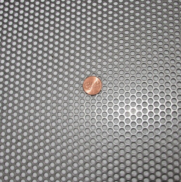==3/16″ HOLES–18 GAUGE-304 STAINLESS STEEL PERFORATED SHEET 11-1/2″ x 18″==