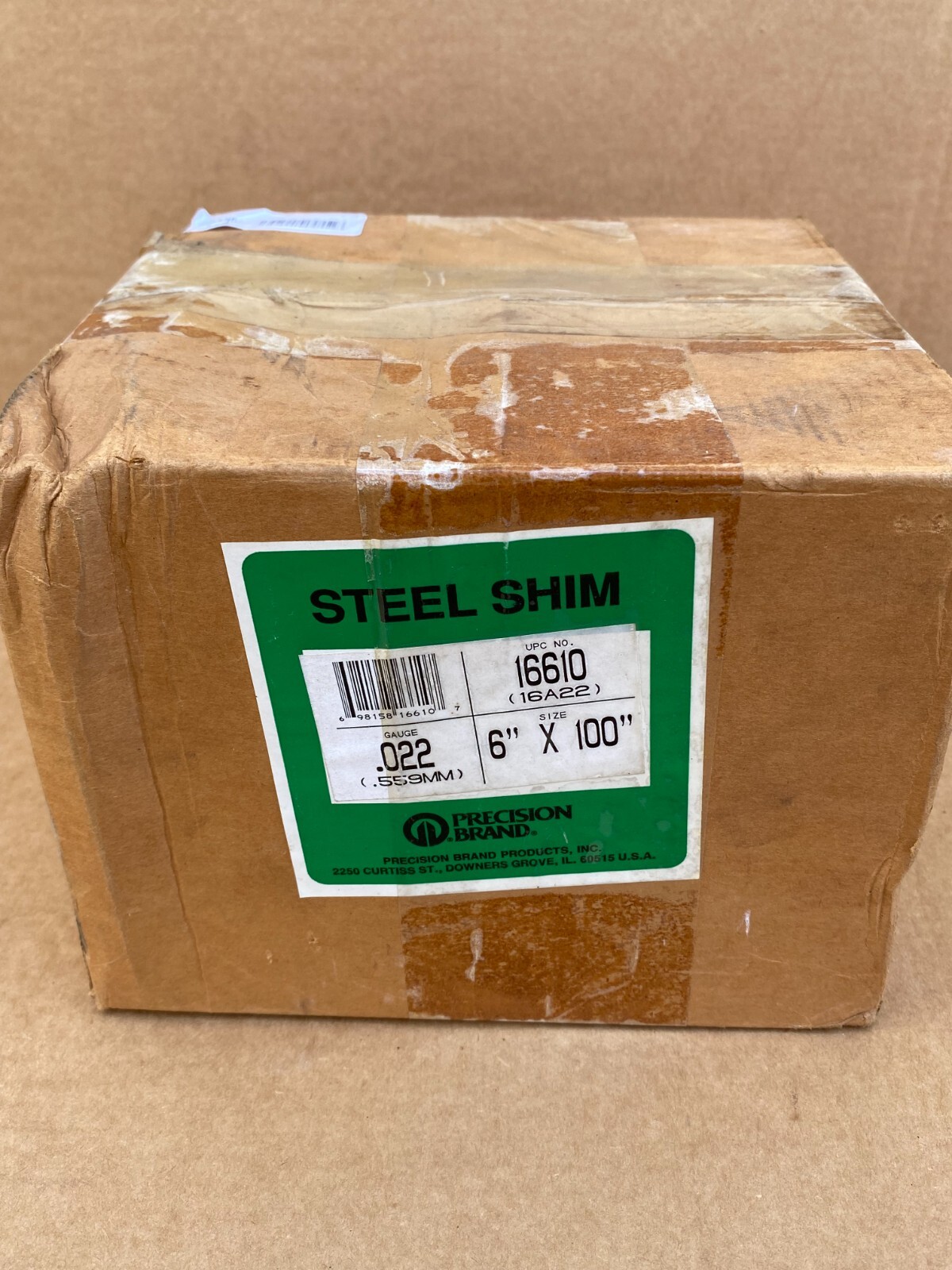 Precision Brand Steel Shim Stock; roll of 100 inches, 0.022 6″ x 100″ #16610