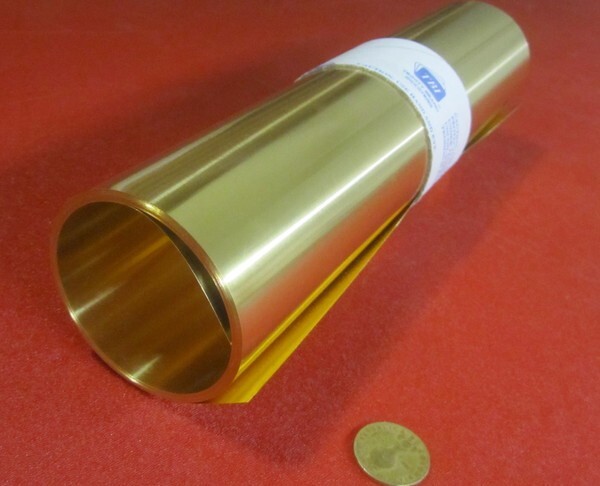 260 Brass Shim Sheet 0.012″ Thick x 12.00″ Wide x 120″ Length