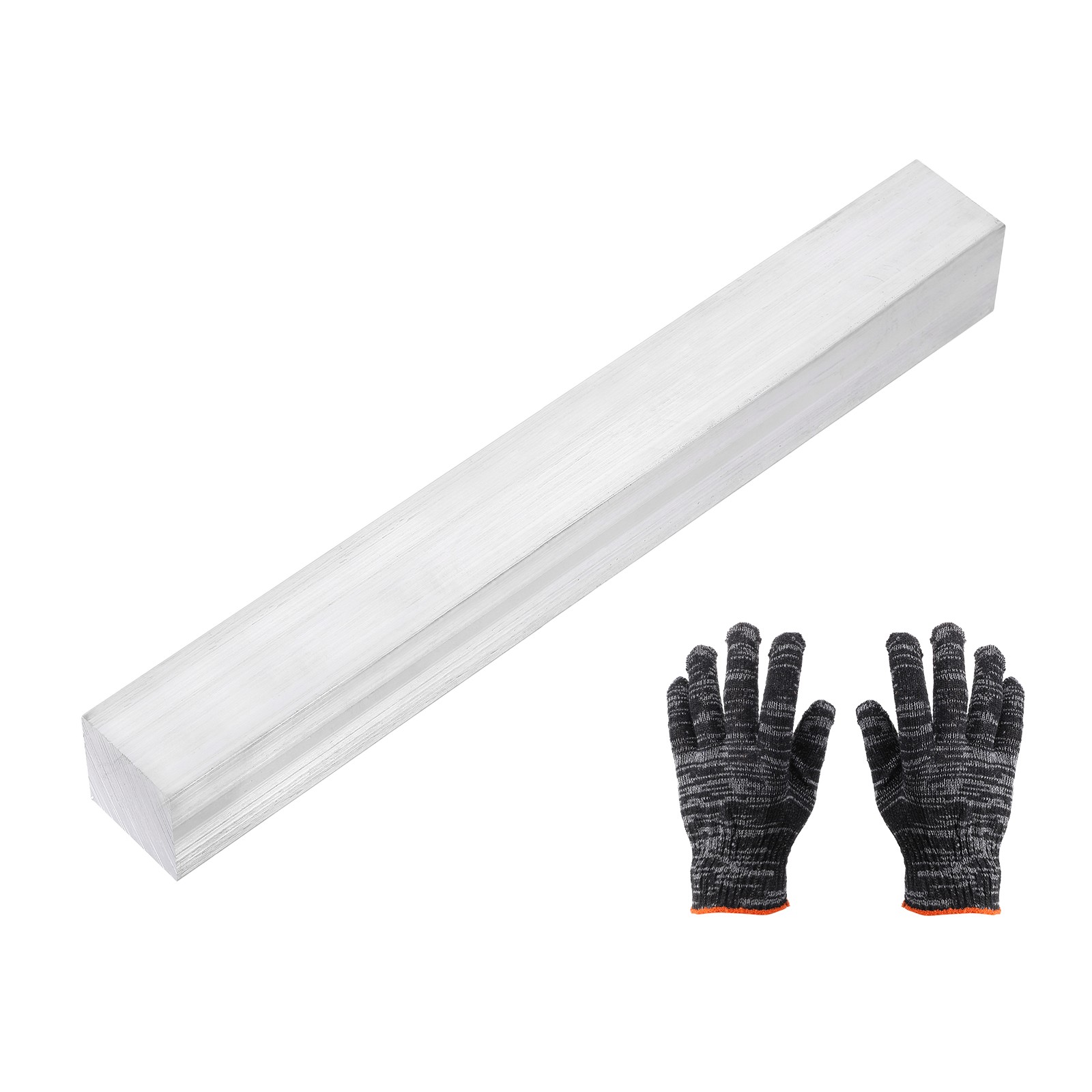 Square Aluminum Flat Bar 1-1/4″ Thickness 1-1/4″ Width 10″ l with Glove