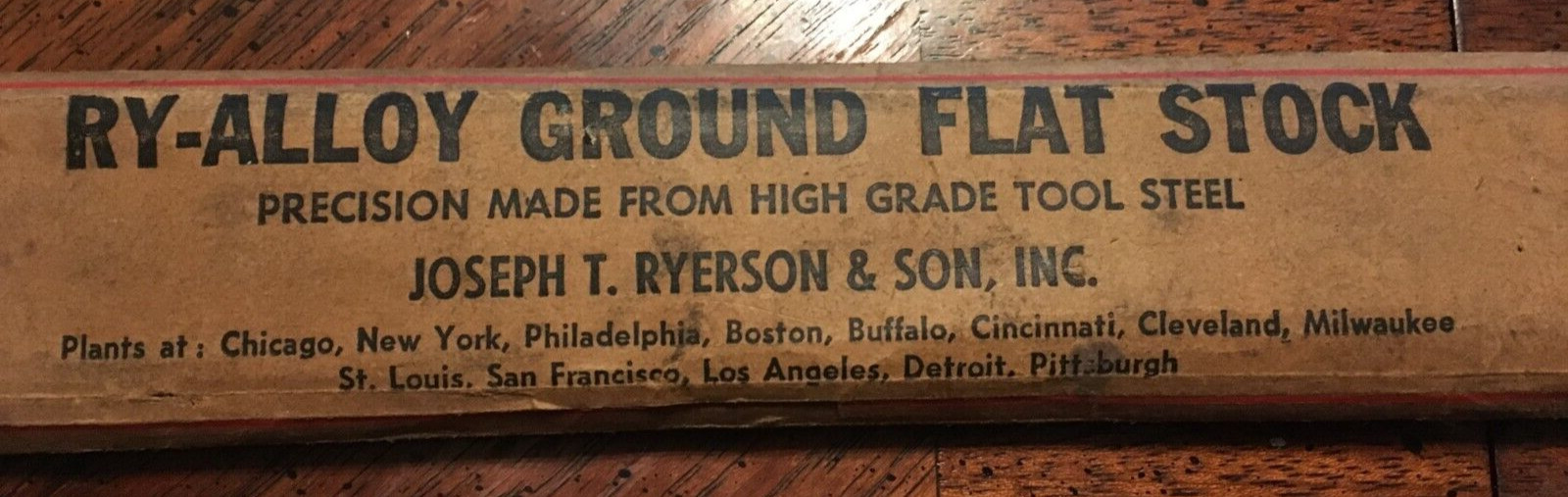 Vintage Ground Flat Stock 3/16″ x 1″ x 14 1/2″ oil Ryerson