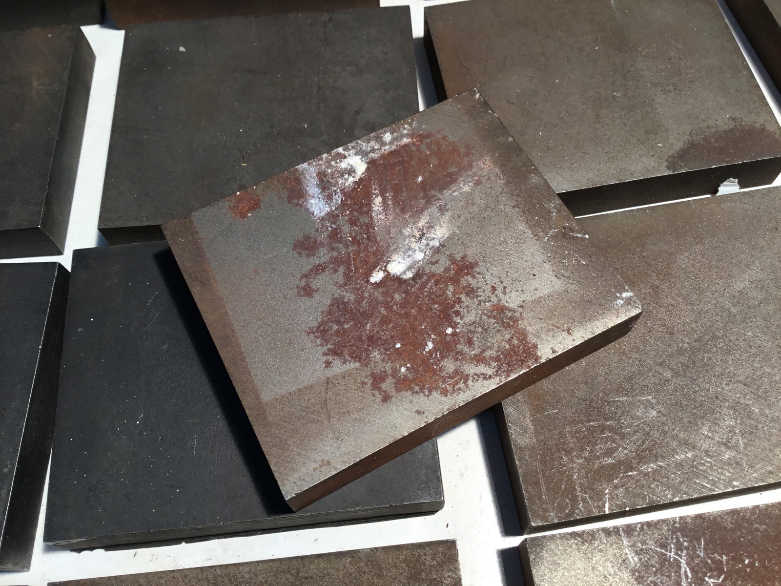 25 pc 3″ x 2.5″ x 0.5″ Hardened Steel Blanks, Unknown Steel Type (301)