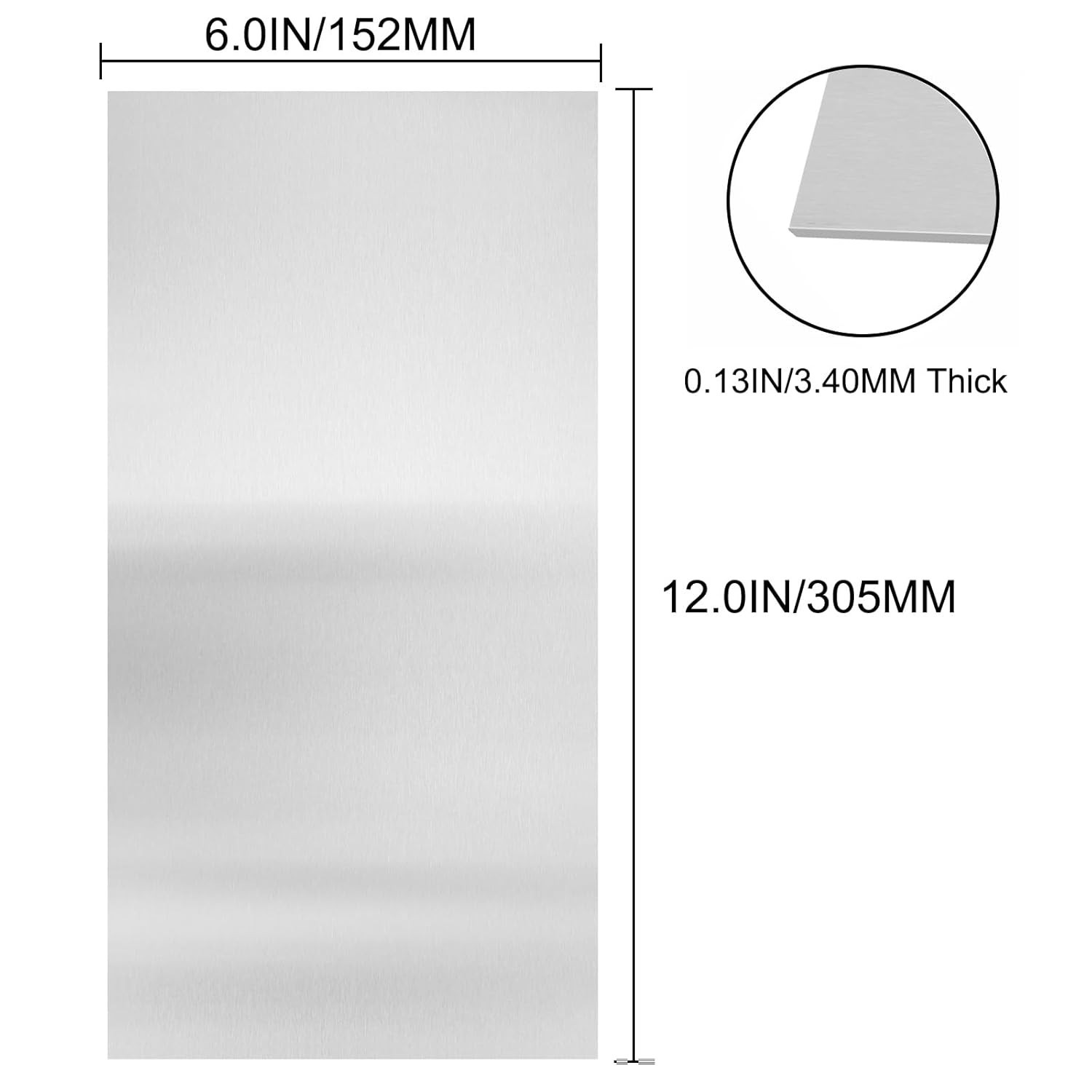 430 Stainless Steel Sheet Metal 6×12 Inch 1/8 Inch Thick for Craft Kitchen