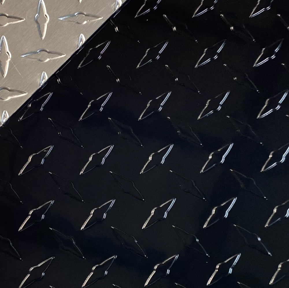 24″ x 96″ BLACK Aluminum Diamond Plate Sheet .025″ (1/40″) Trailer RV Garage 1pc