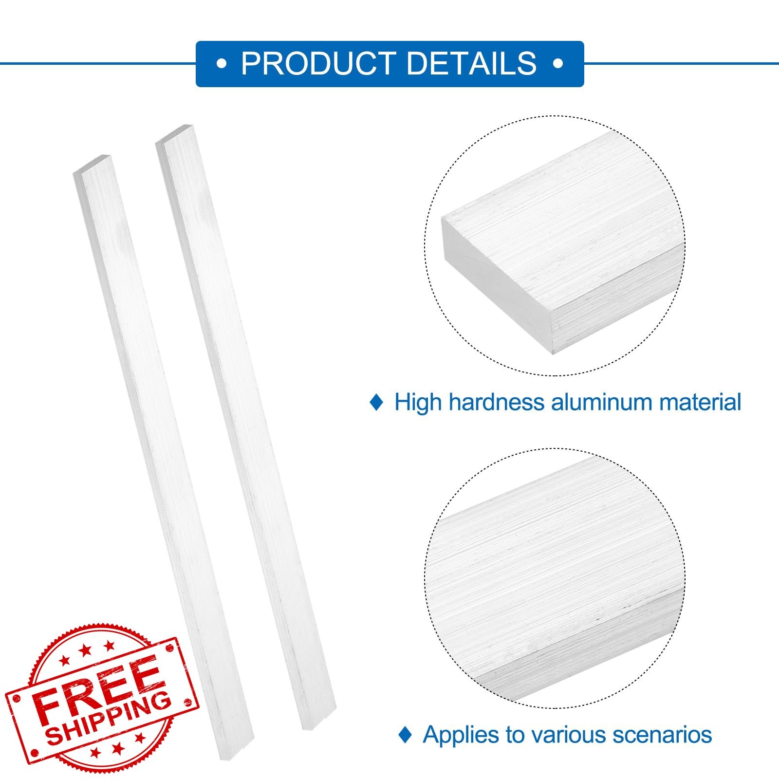 MECCANIXITY 2 Pcs 5/16″x63/64″x13″ Aluminum Bar