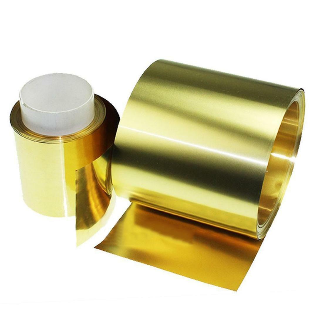US Stock 0.05mm x 200mm x 1000mm H62 Brass Metal Thin Sheet Foil Plate Roll