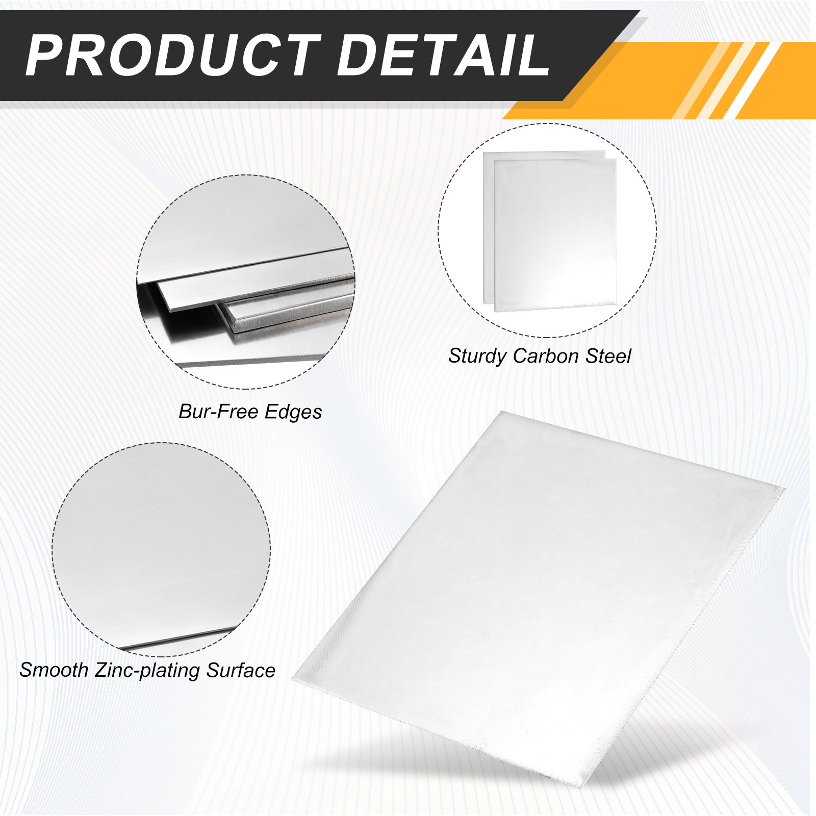 2Pcs 3/64″ Hot Rolled Steel Sheets 8″ x 4″ Steel Plate Base Silver