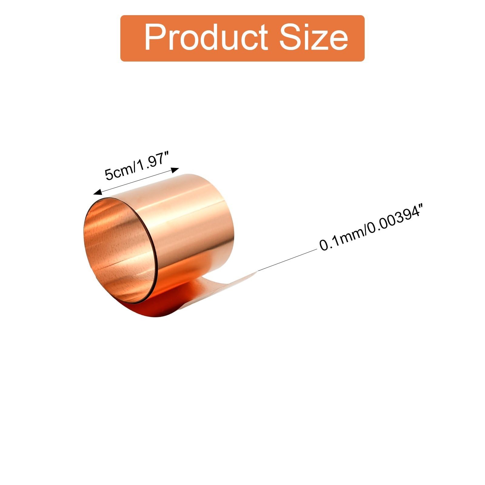 Copper Sheet 0.5mm Roll, 99.9% Pure Copper Foil Copper Sheet Copper Tape Copper…